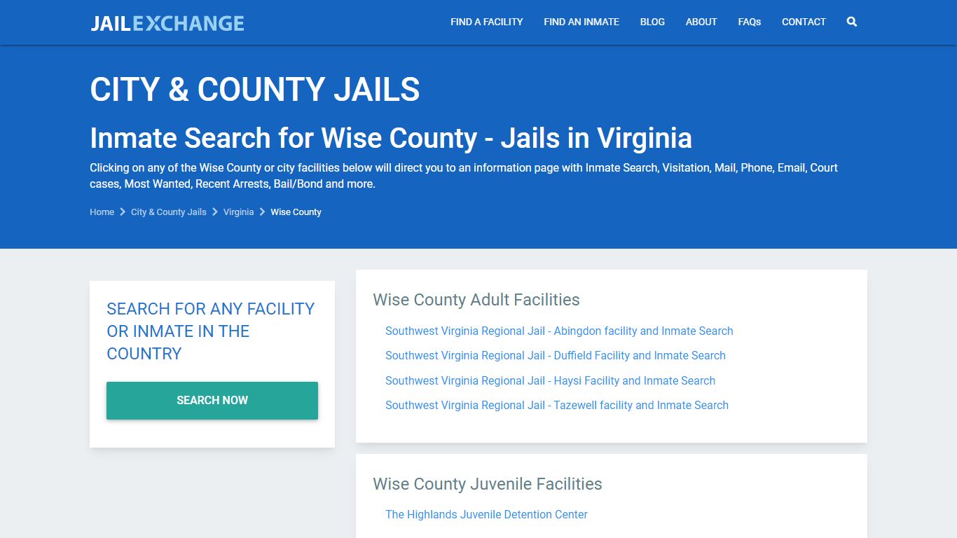 Duffield Regional Jail - Wise Inmates - JAIL EXCHANGE