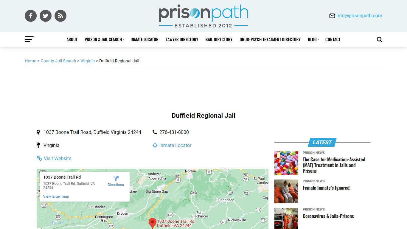 Duffield Regional Jail - Prison Inmate Search & Locator ...