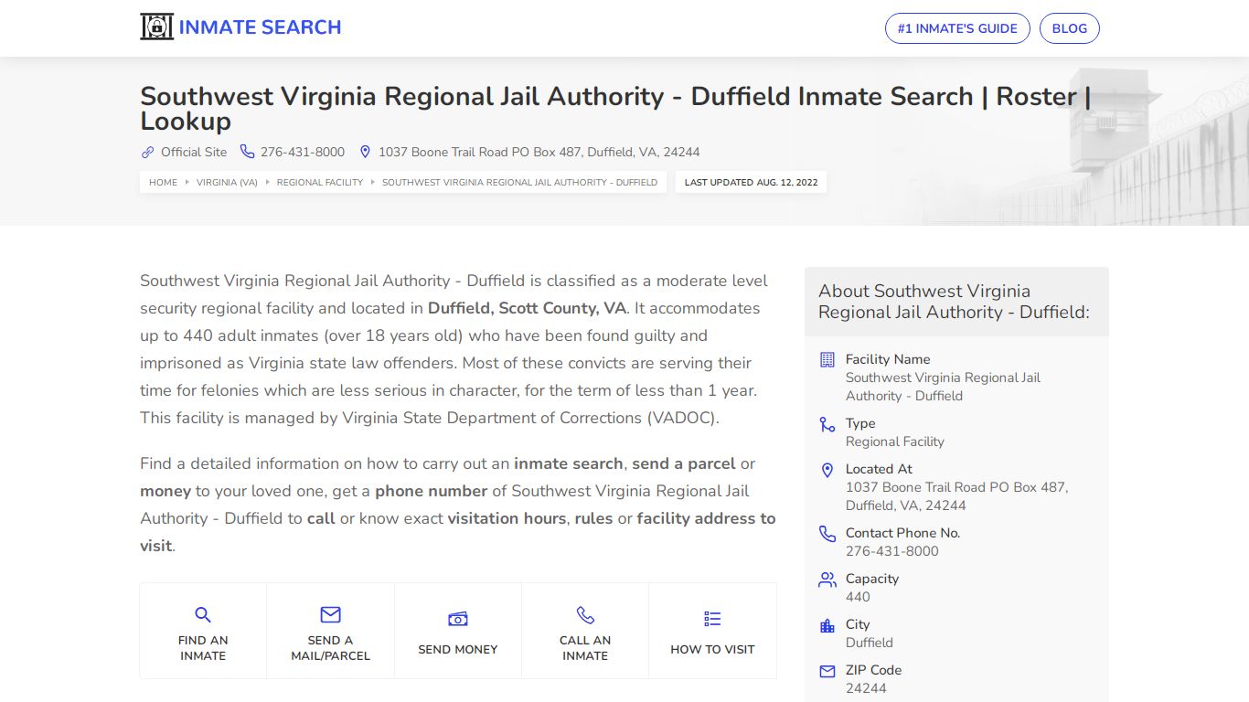 Southwest Virginia Regional Jail Authority - Duffield ...